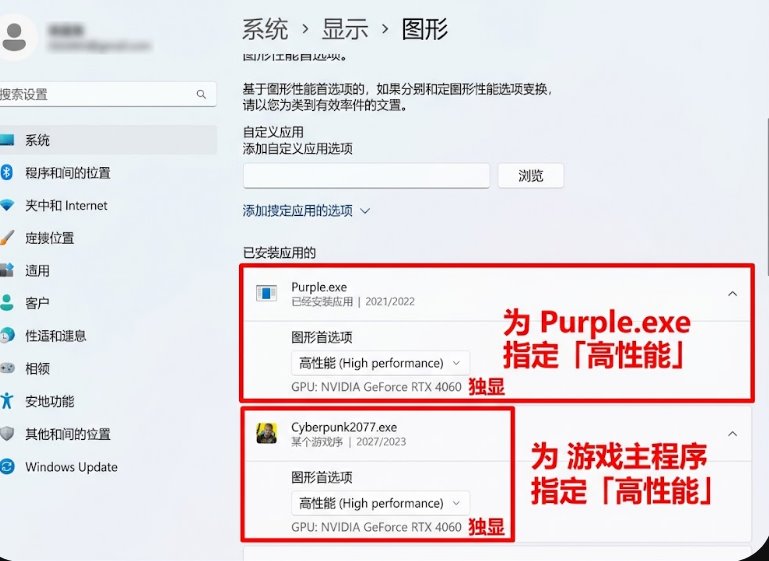 Windows 系统图形设置指定独立显卡高性能运行